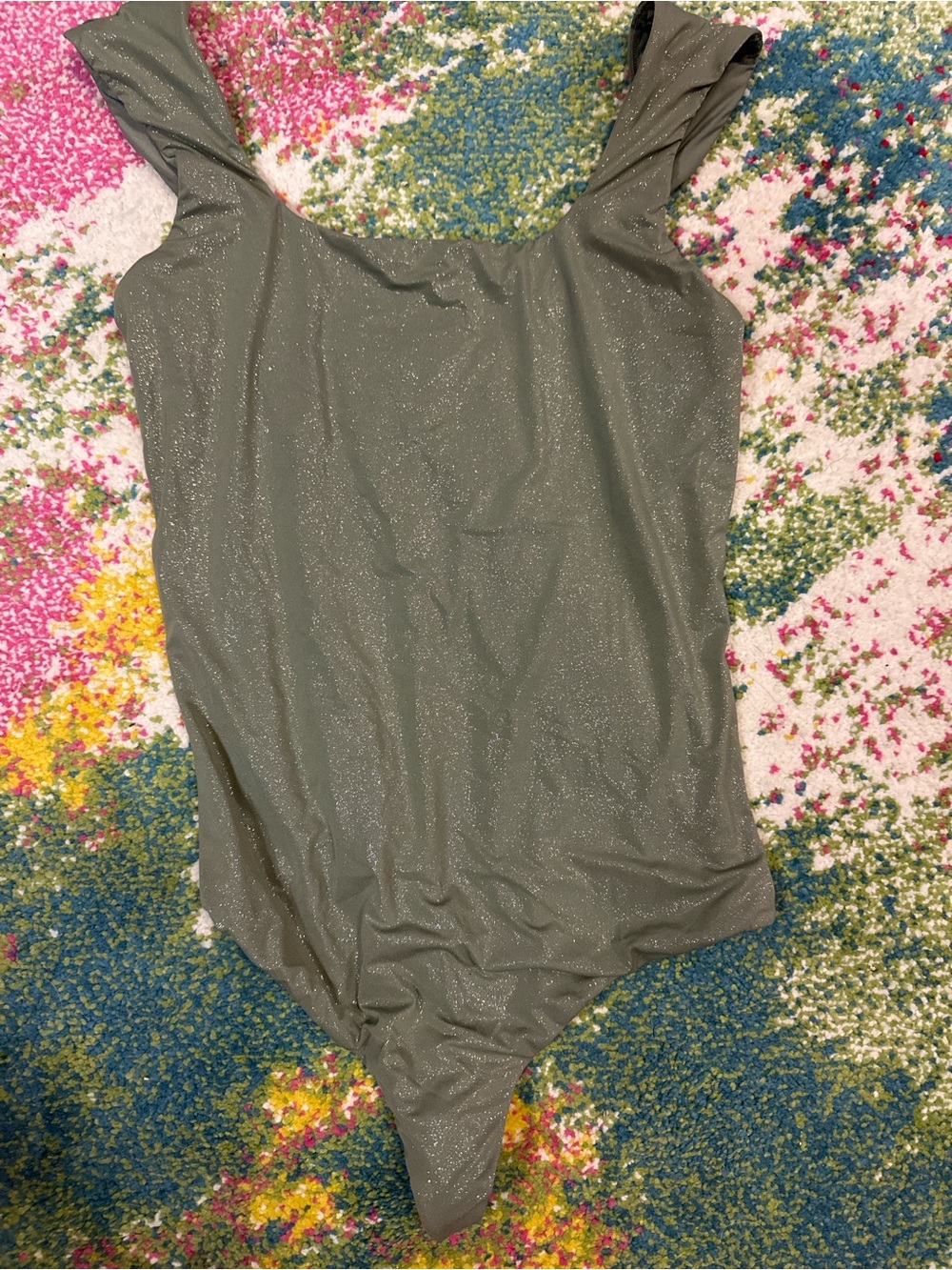 Aerie Olive Green Shimmer One-Piece Bodysuit